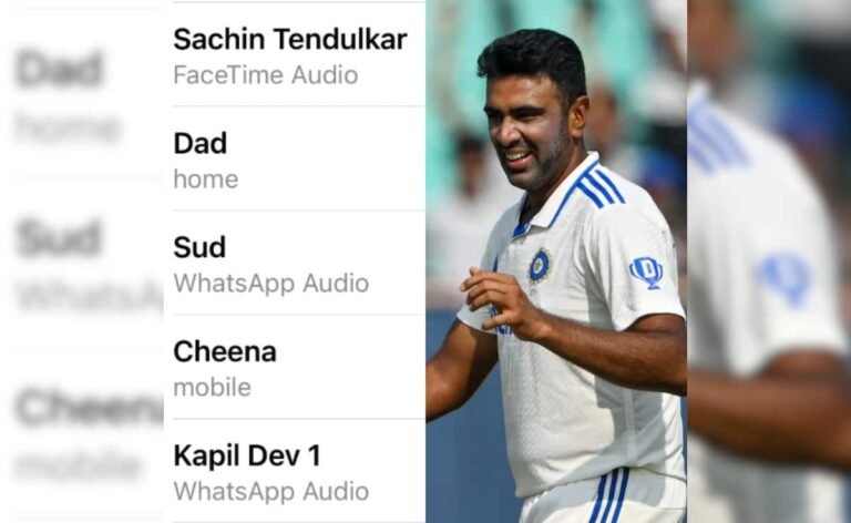 R Ashwin Shows Off Post-Retirement Call Log, Features Sachin Tendulkar And Kapil Dev R Ashwin Shows Off Post-Retirement Call Log, Features Sachin Tendulkar And Kapil Dev